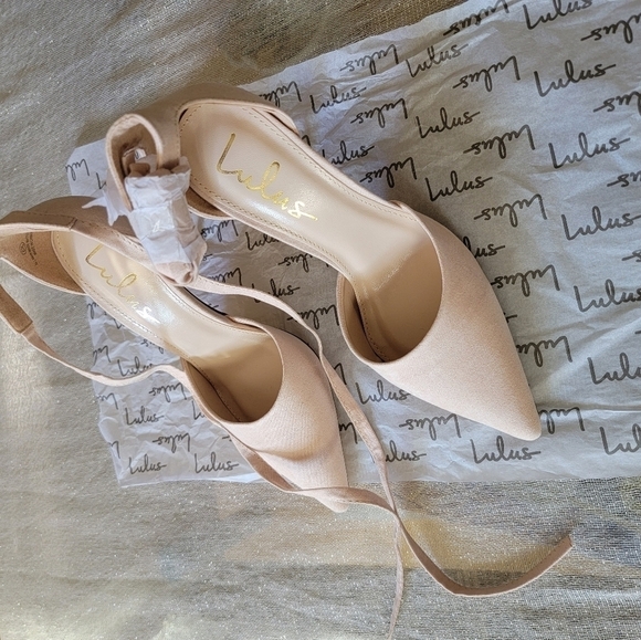 New Lulus natural color Wylenn heels 6.5 - Picture 3 of 16